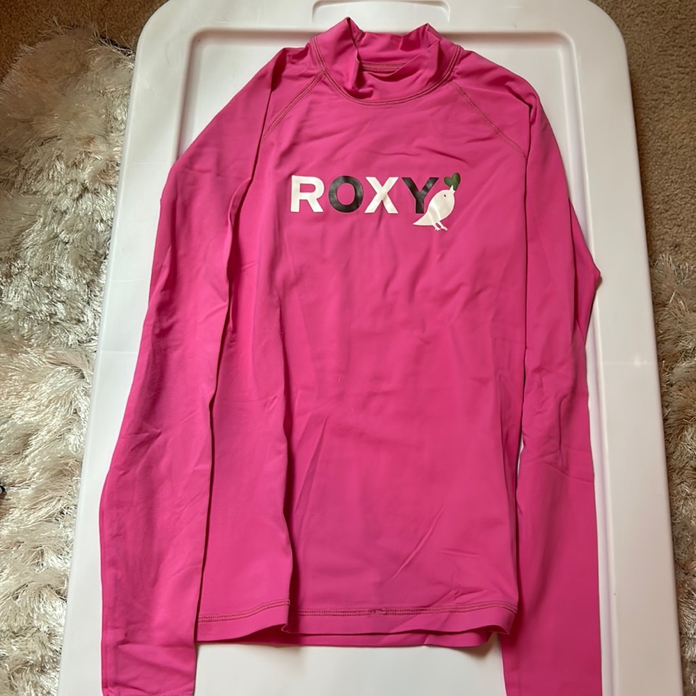 Roxy pink swim shirt kids size 6